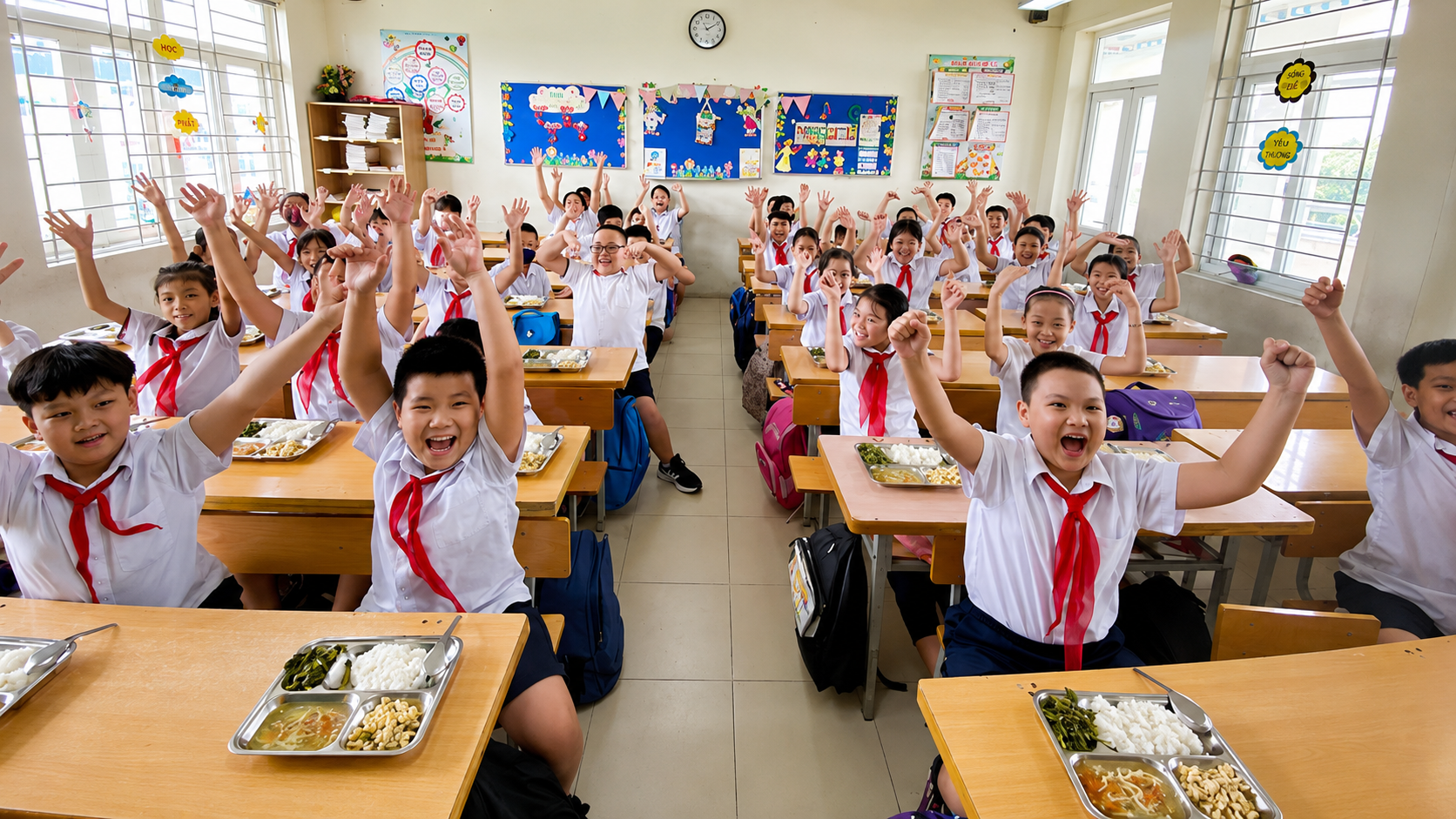 suất ăn bán trú tại trường học